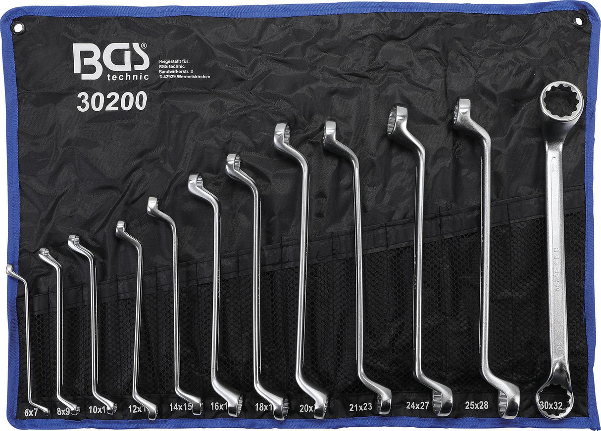 DOUBLE RING SPANNER SET | DEEP OFFSET ENDS | 6 - 32 MM | 12 PCS. (30200)