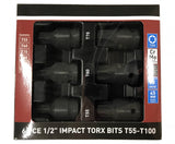 Набор ударных бит | 12,5 mm (1/2") | T-Star (Torx) T55 - T100 | 6 шт.
