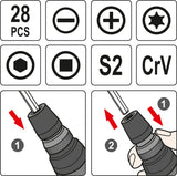 28PCS SCREWDRIVER SET WTIH BITS (YT-27940)