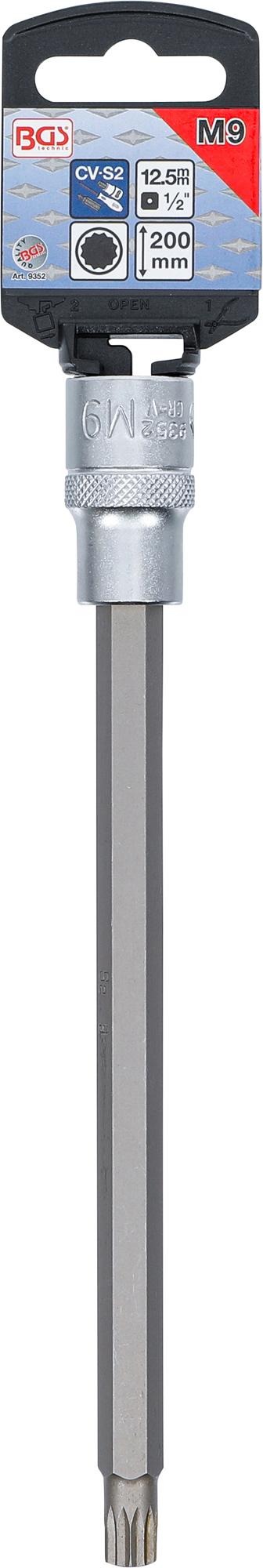 Бита в головке | длина 200 mm | 12,5 mm (1/2") | Spline (XZN) | M9