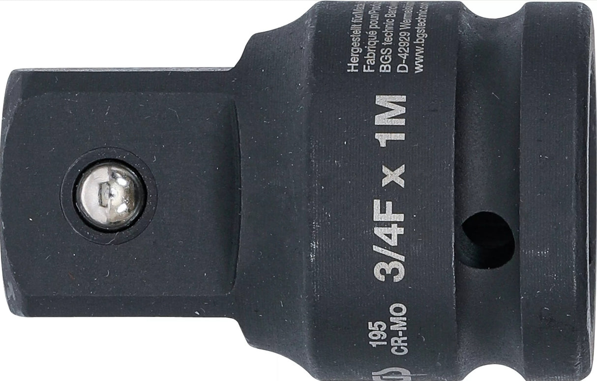 Smūginis adapteris | vidinis kvadratas 20 mm (3/4") - išorinis kvadratas 25 mm (1") (195)