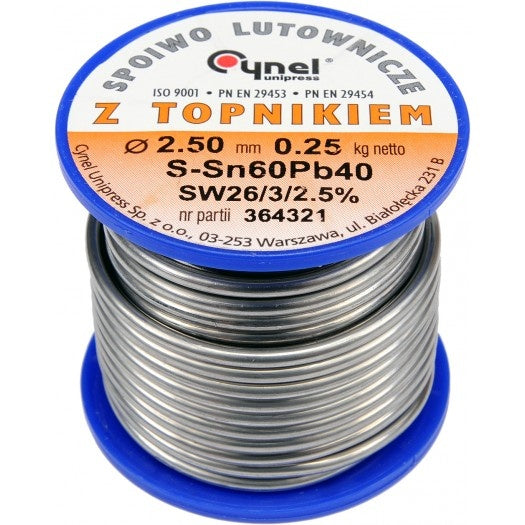 Lydmetalio viela Ø 2,50mm. 250g su fliusu (76823)