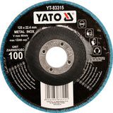 FLAP DISC FLAT SHAPE BLUE 125 MM P36 INOX (YT-83311)