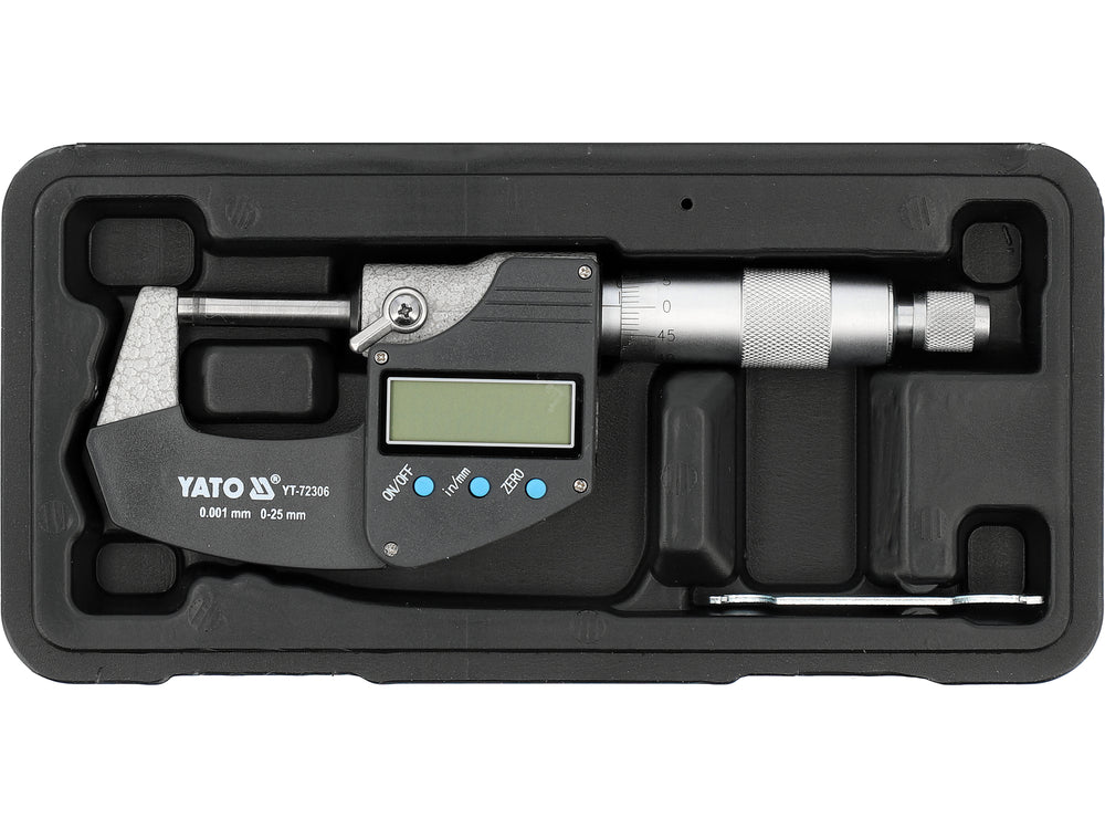 Mikrometras skaitmeninis | 0-25 mm / 0,001 mm (YT-72306)