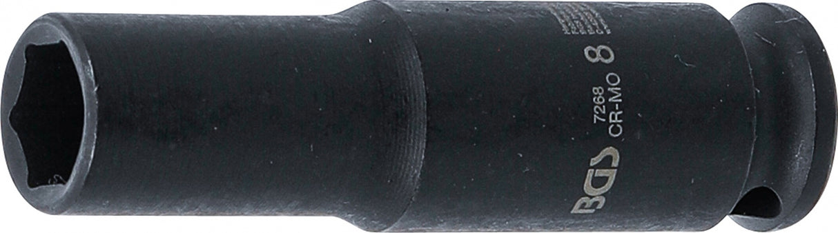Smūginė galvutė ilga | šešiakampė | 6,3 mm (1/4") | 8 mm (7268)