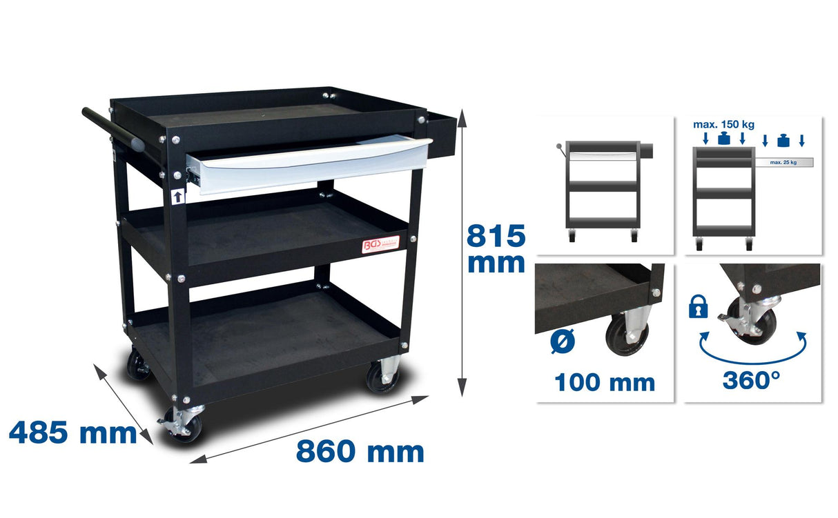 WORKSHOP TROLLEY | 1 DRAWER | OPEN TYPE (4200)