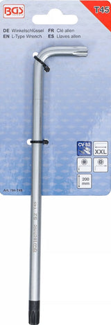 L tipo raktas | ilgas tipas | T-Star (su skyle) (Torx) T45 (794-T45)