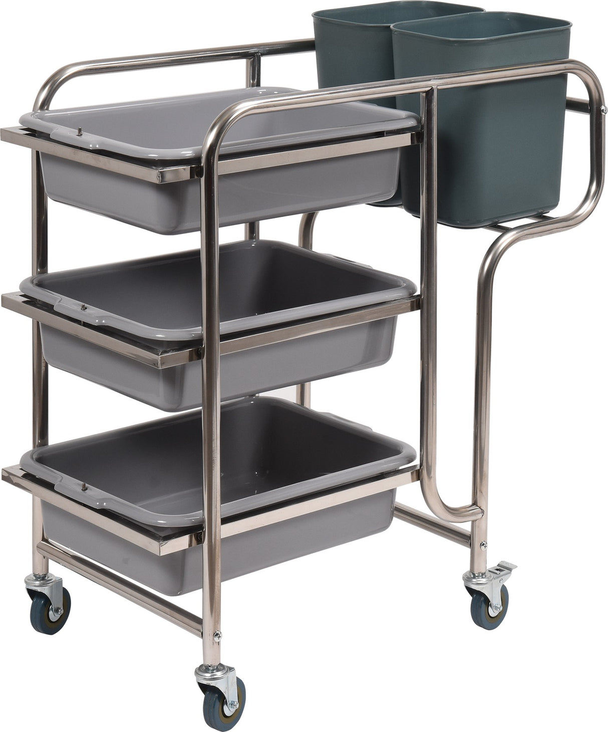 SERVICE TROLLEY 3 SHELVES W/5 CONTAINERS (YG-09101)