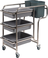 SERVICE TROLLEY 3 SHELVES W/5 CONTAINERS (YG-09101)