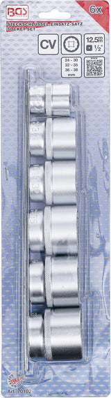 Набор головок 12-гранных | 12,5 mm (1/2") | 24 - 38 mm | 6 шт.