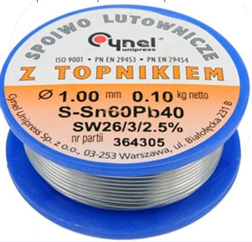 Lydmetalio viela Ø 1,00mm. 100g su fliusu (76810)