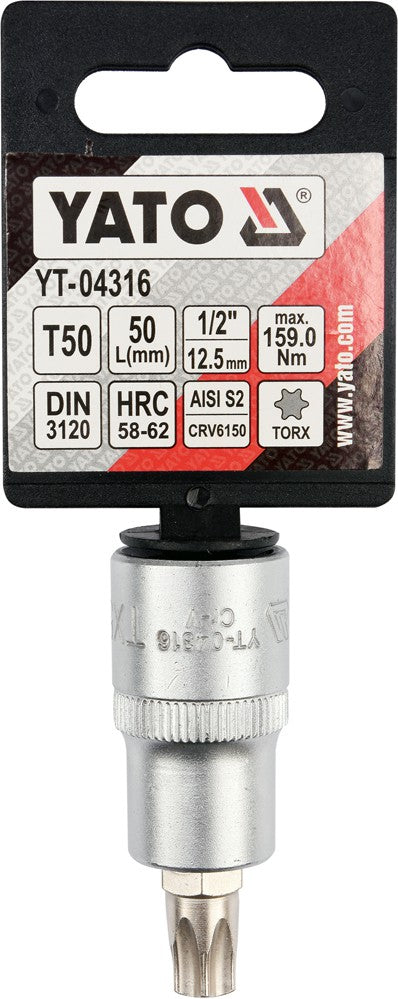 Antgalis įpresuotas į galvutę 1/2", T50 x 55 mm (YT-04316)