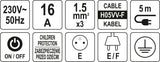 Elektrinis ilgintuvas | 3 lizdai | 1,5 mm2 | 5 m (72352)