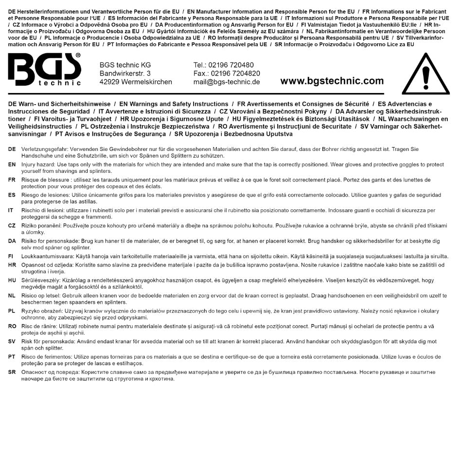 Sriegikliai | pirmas / vidurinis / galutinis sriegimas | M10 x 1,5 | 3 vnt. (935)