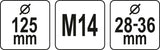 Pjovimo apsauga nuo dulkių | reguliuojama | M14 | 115 / 125 mm (YT-82994)