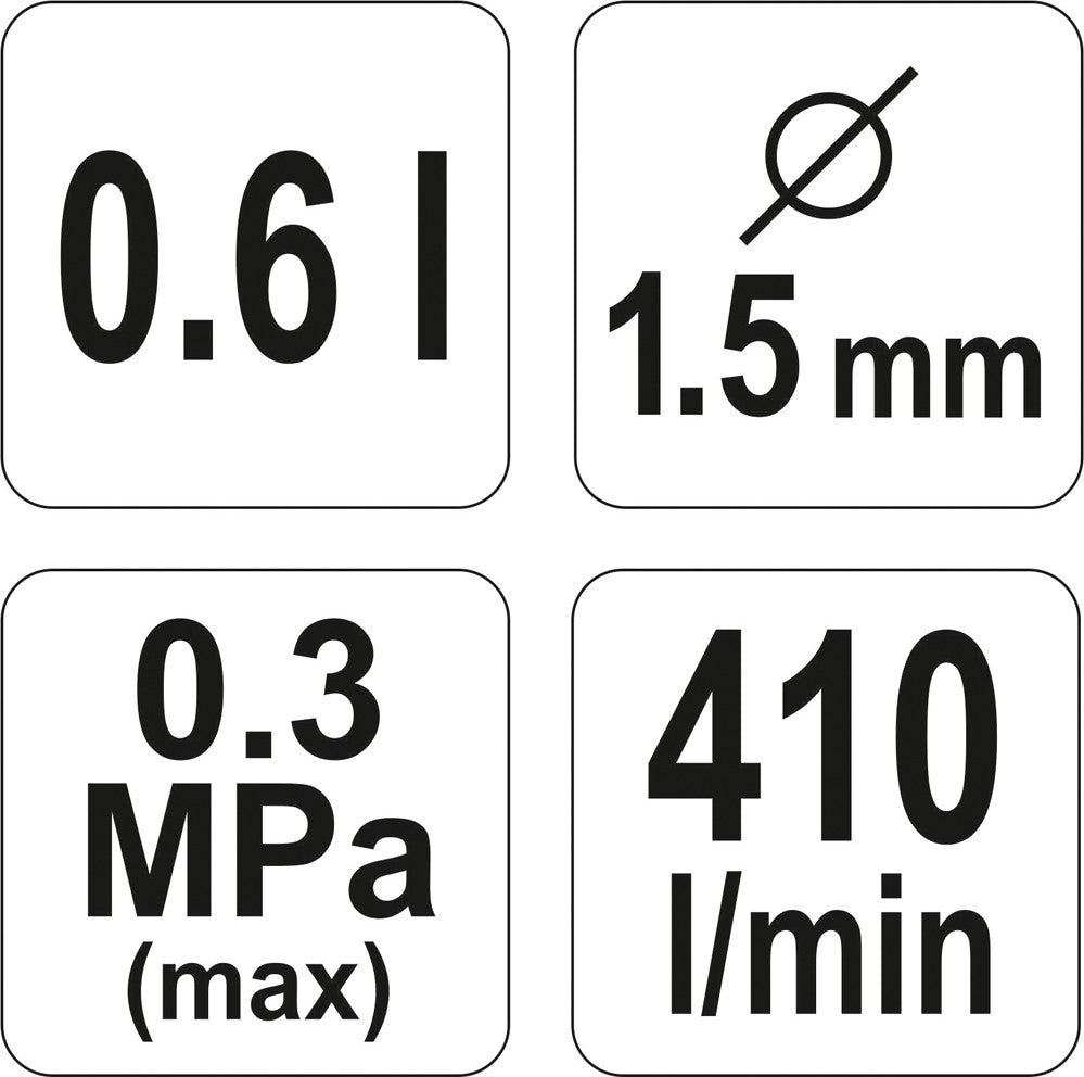 Dažymo pistoletas | HVLP | 600 cm³ | Ø 1.5 mm (YT-2341)