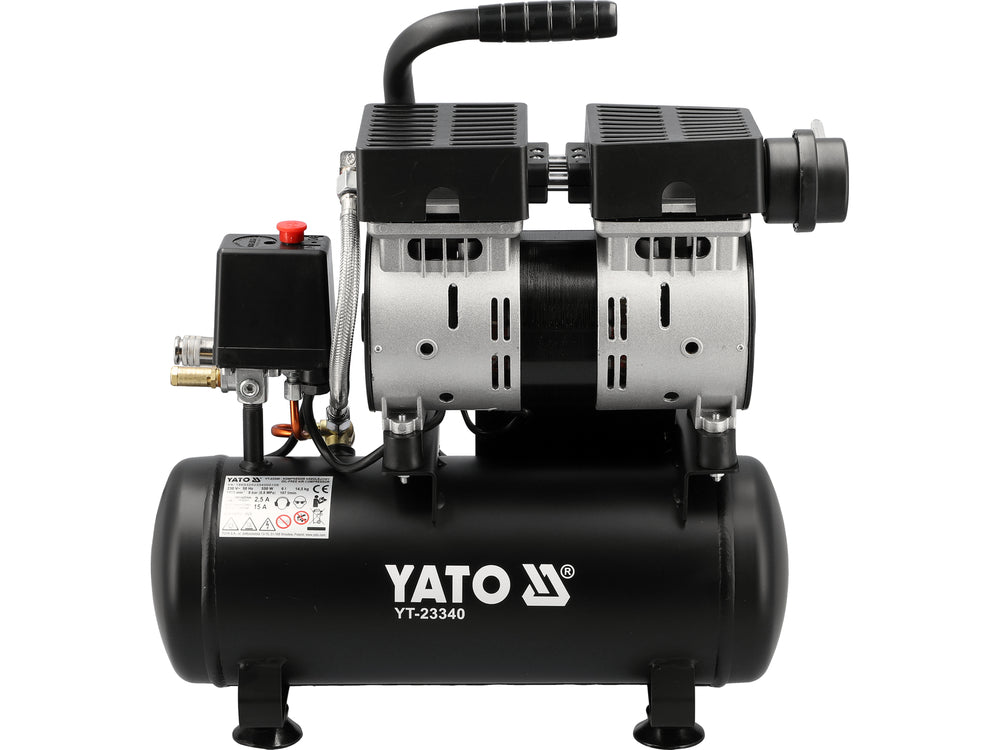 Oro kompresorius tylus | betepalinis | 6L/0.8MPA/8BAR/116PSI/ 107l/min | 550 W (YT-23340)