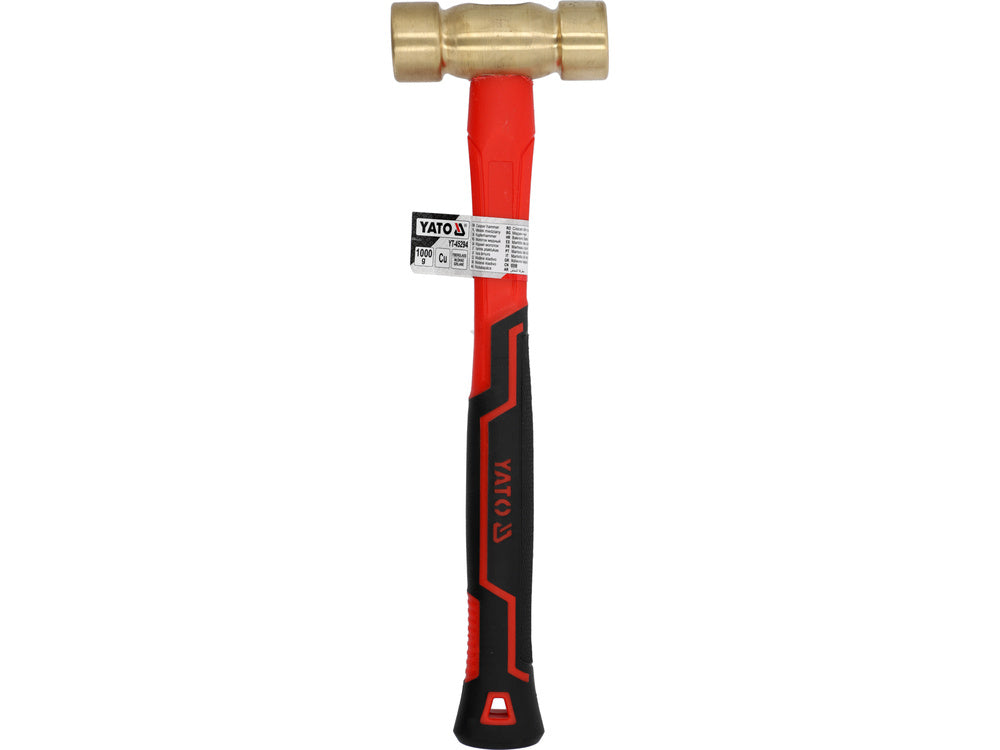 BRASS HAMMER WITH FIBERGLASS HANDL 1000G (YT-45294)