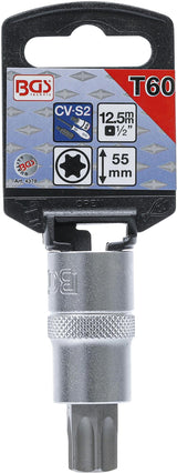 Antgalis įpresuotas į galvutę | 12,5 mm (1/2") | T-Star (Torx) T60 (4378)