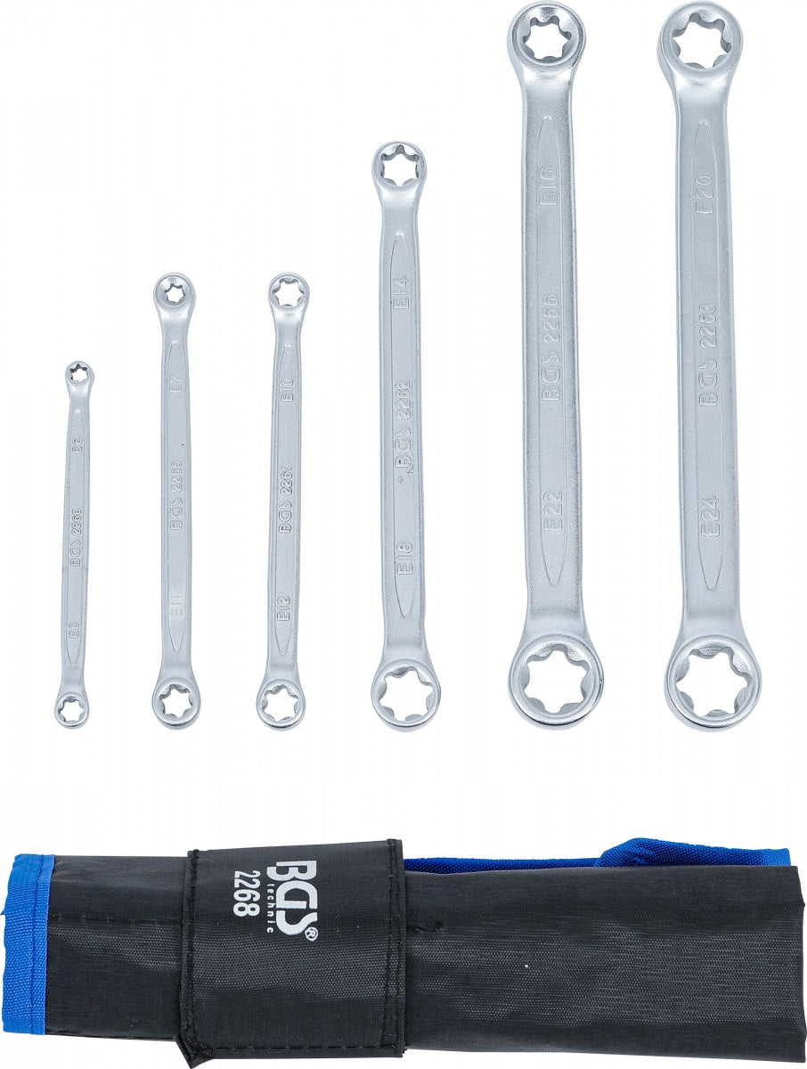 Raktų rinkinys E tipo (torx) galvutėmis | E6xE8 - E20xE24 | 6 vnt. (2268)