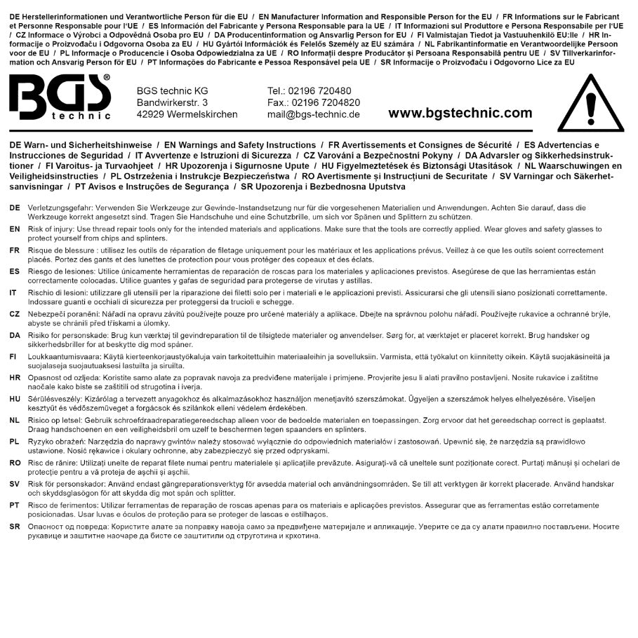 Набор для ремонта резьбы | M24 x 2.0 | 7 шт.