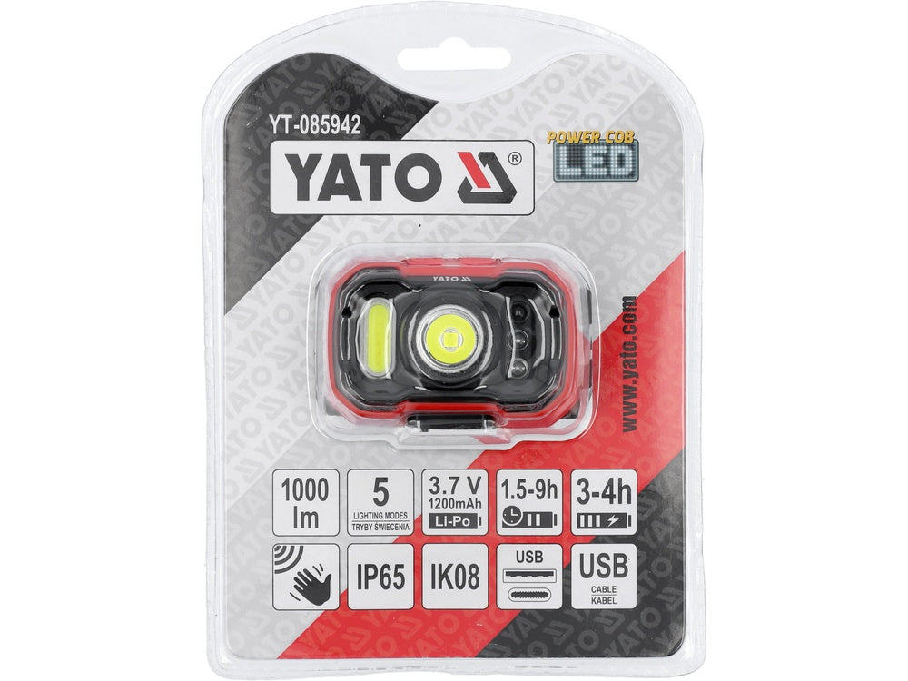 Lempa dedama ant galvos | 1000LM AKU / judesio daviklis | LED (YT-085942)