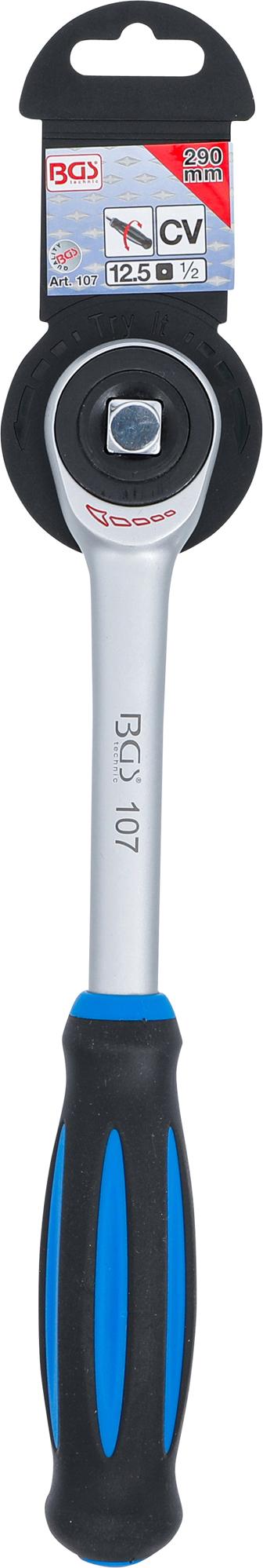 Rankena galvutėms terkšlinė | su rotacine rankena | 12.5 mm (1/2") (107)