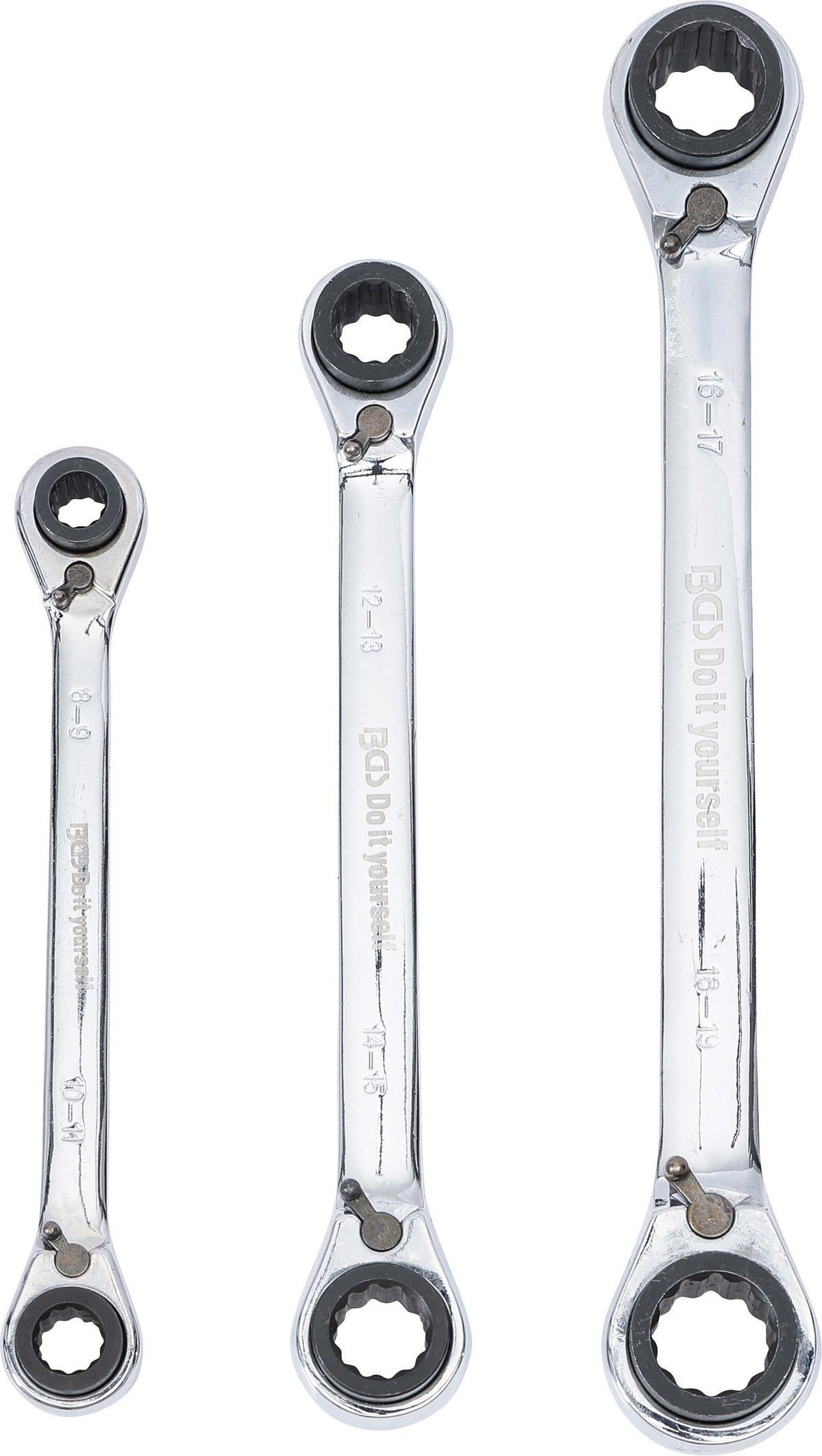 DOUBLE ENDED RATCHET WRENCH SET | 4-IN-1 | 8 X 9 - 18 X 19 MM (6837)