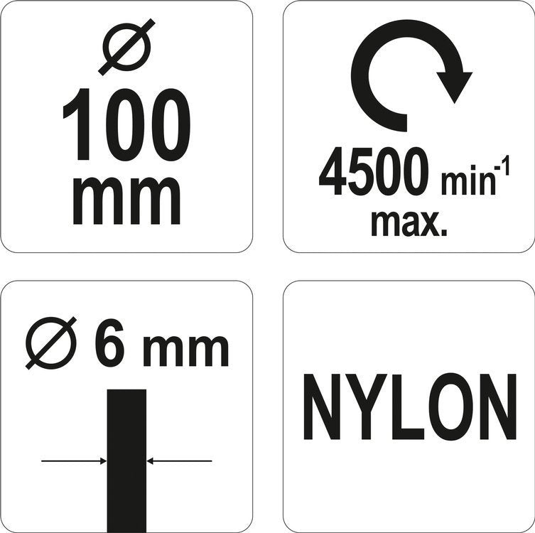 Плоская щётка с хвостовиком | нейлон | 100 mm