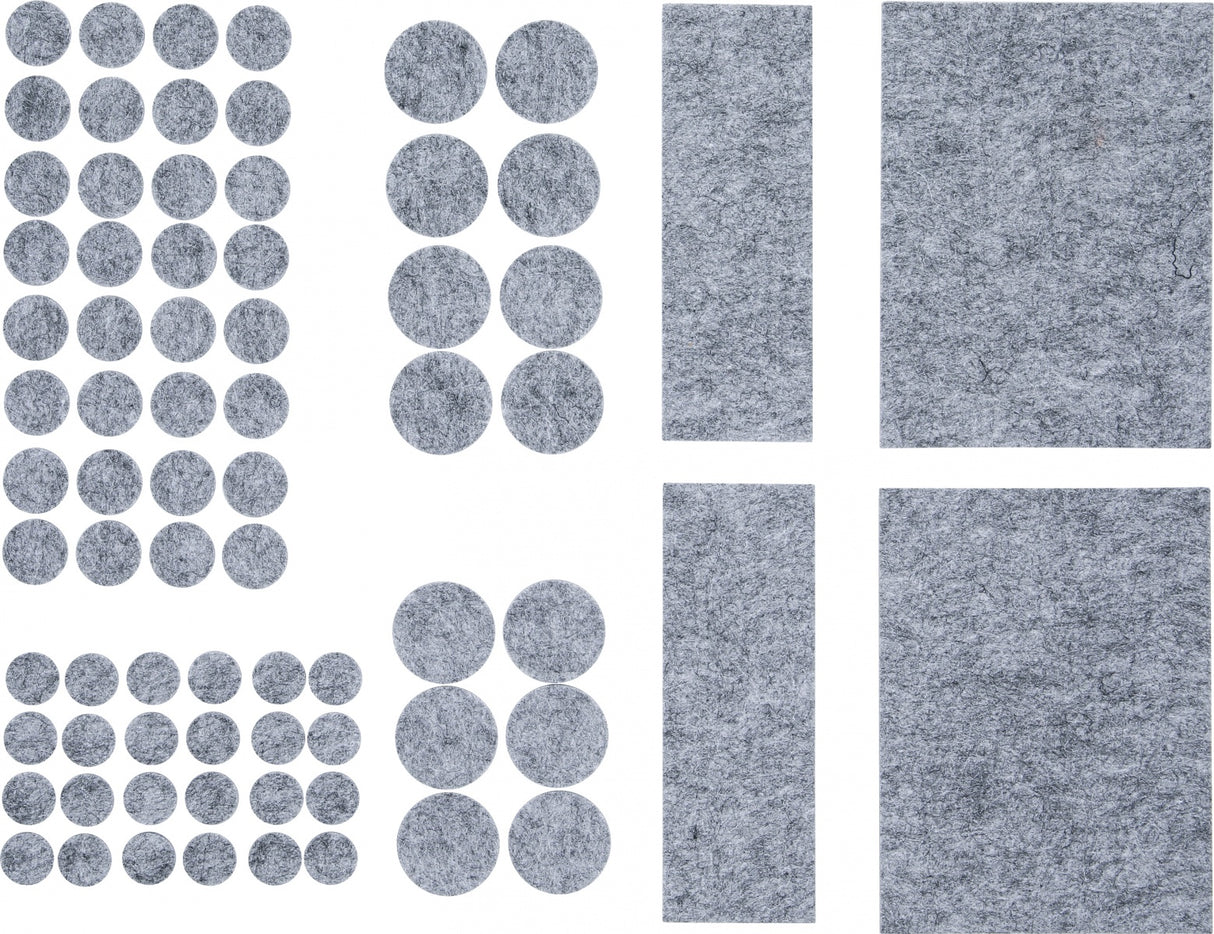 FELT PADS SET | TINGED WITH GREY | 80 PCS. (80702)