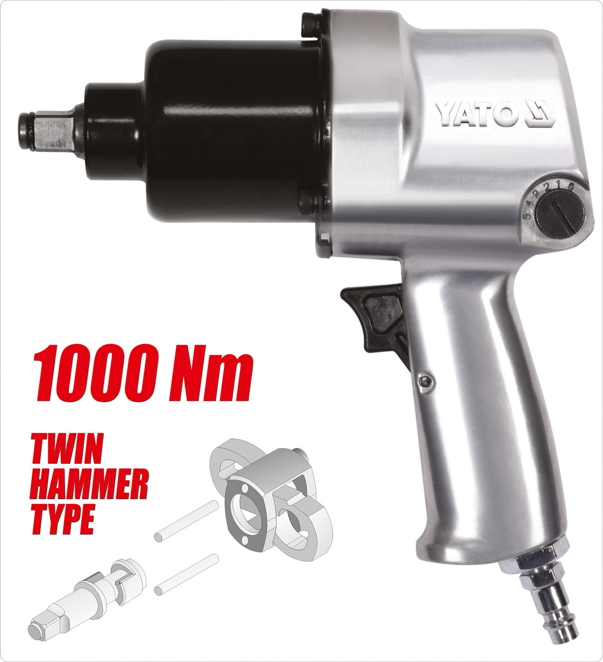 PNEUMATIC IMPACT WRENCH 1/2" 1000NM (YT-09528)