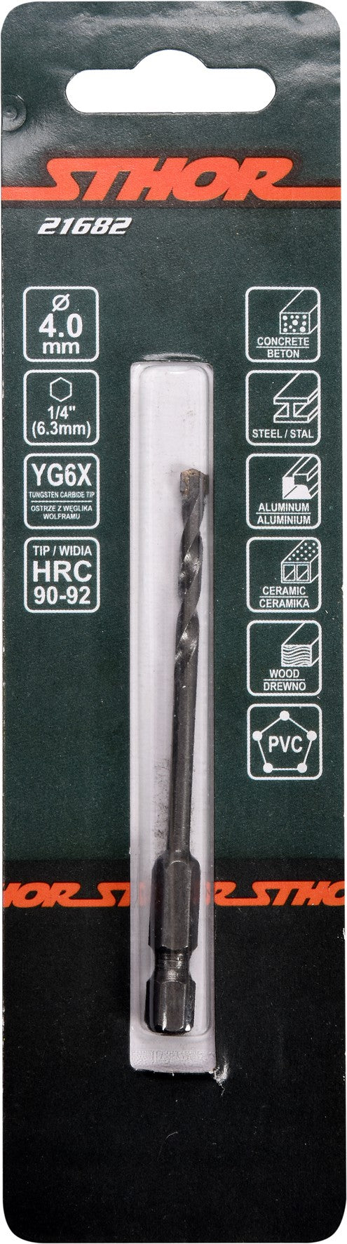 Grąžtas universalus su Hex 6.3 mm (1/4") galu | 4.0 mm (21682)