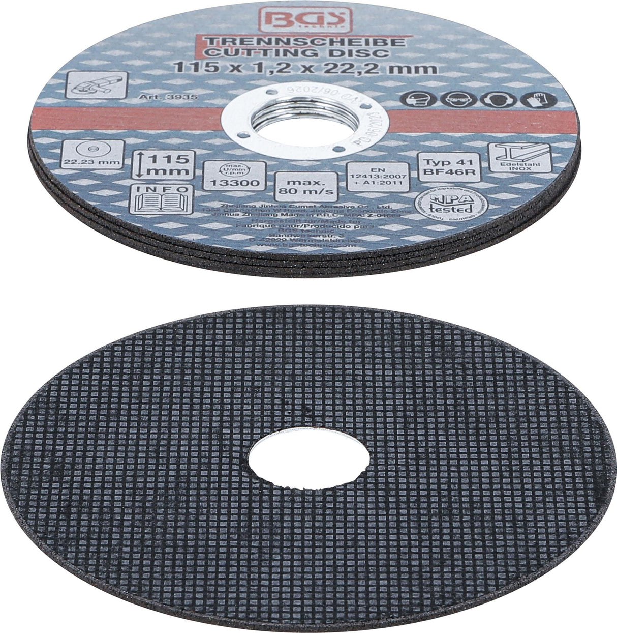 Pjovimo diskai iš nerūdijančiam plienui | Ø 115 x 1,0 x 22,2 mm | 5 vnt. (3935)