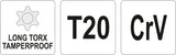 L tipo raktas | ilgas tipas | T-Star (su skyle) (Torx) T20 (YT-05516)