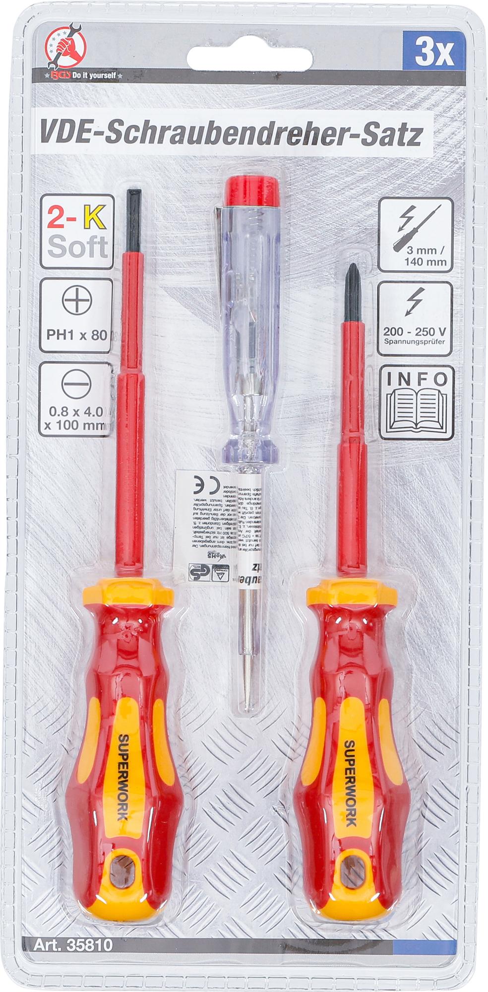 VDE elektriko atsuktuvų rinkinys | 3 vnt. (35810)