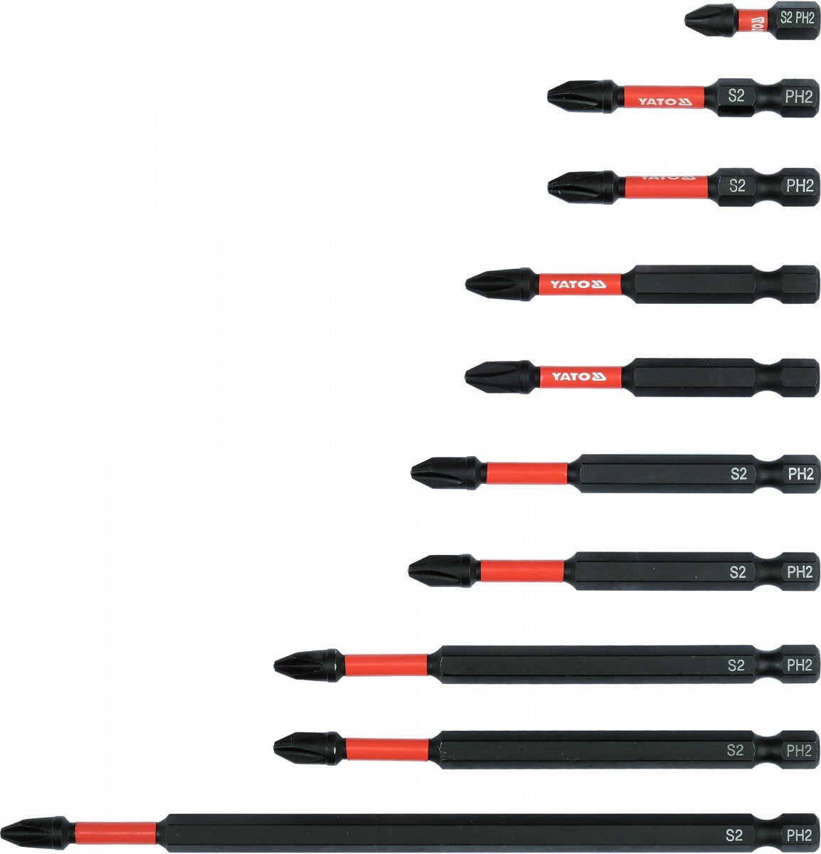 IMPACT BITS SET | 1/4" | PH2 | 10 PCS (YT-78073)