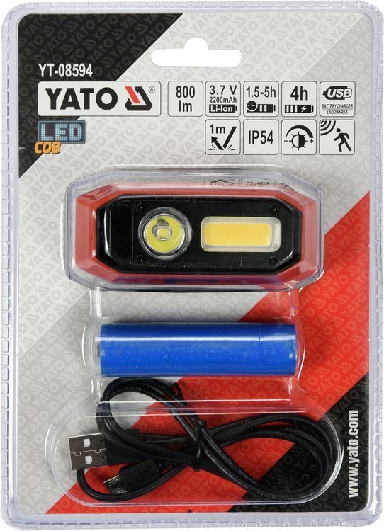 Lempa dedama ant galvos | lygus žibinto reguliavimas / judesio daviklis | 800LM AKU OSRAM LED (YT-08594)