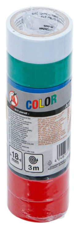 Izoliacinių įvairiaspalvių juostų rinkinys 18 mm x 3 m | 8 vnt (80838)