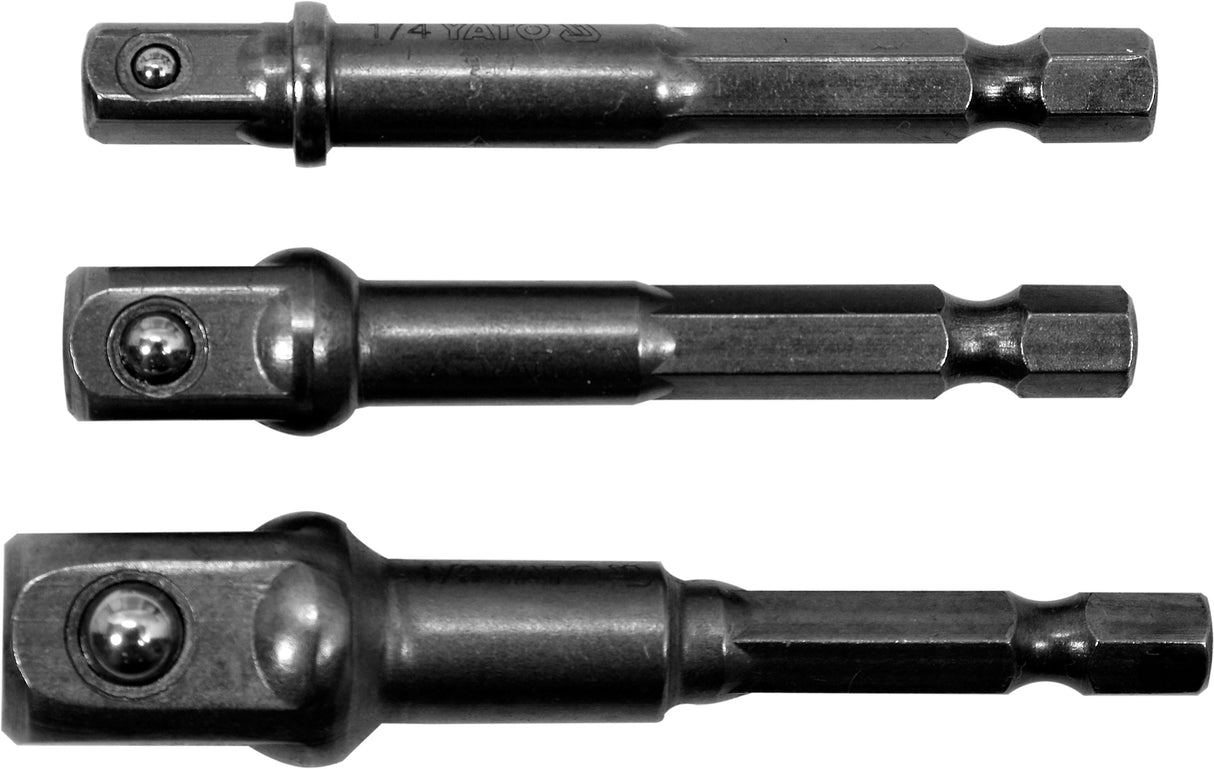 Adapterių komplektas | 6.3 mm (1/4") antgalis | 6.3 mm (1/4") / 10 mm (3/8") / 12,5 mm (1/2") | 3 vnt. (YT-04685)