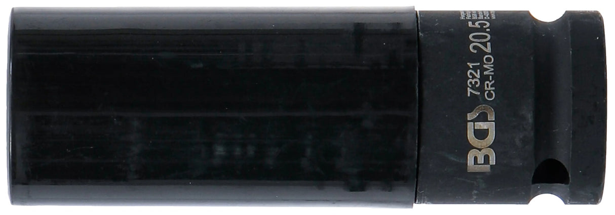 IMPACT SOCKET, LONG, THIN-WALLED | WITH PLASTIC PROTECTION | 12.5 MM (1/2") | 20.5 MM (7321)