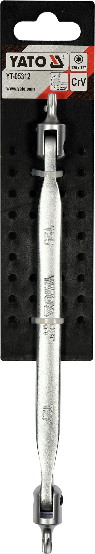 Raktas šarnyrinis dvipusis | T-Star (Torx) T25XT27 (YT-05312)
