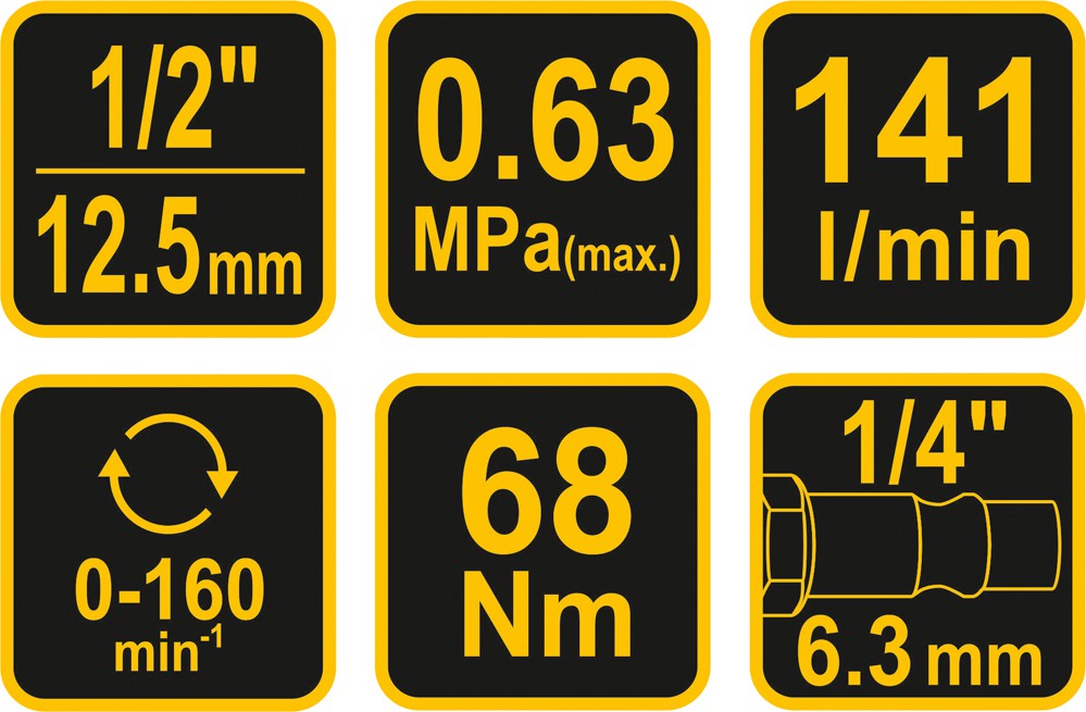 Pneumatinė rankena galvutėms | 12,5 mm (1/2") | 68 Nm (81118)