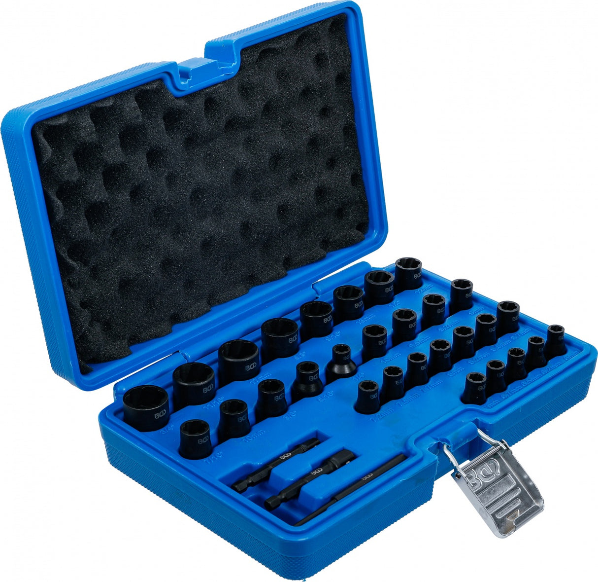 Specialus galvučių rinkinys / sraigtiniai ištraukikliai | 6.3 mm (1/4") / 10 mm (3/8") | 32 vnt. (74560)