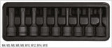 Smūginių antgalių rinkinys | 12,5 mm (1/2") | Spline (XZN) M4 - M16 | 9 vnt. (YT-10691)