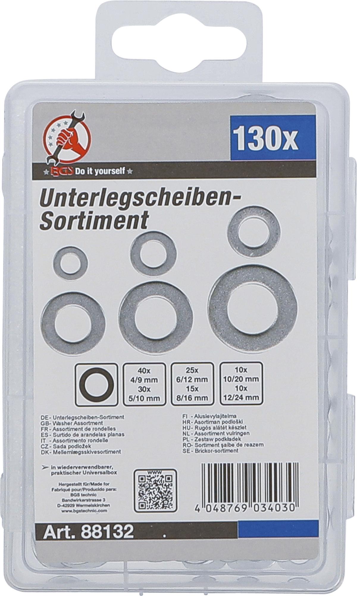Tarpinių rinkinys | Ø 4,0-12,0 mm (viduje) | 130 vnt. (88132)