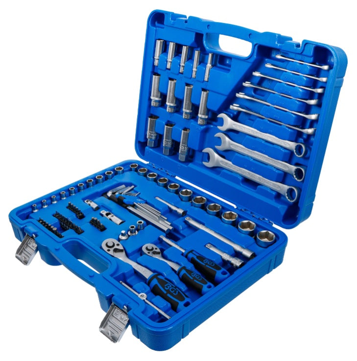 Įrankių rinkinys su raktais | 6.3 mm (1/4") / 10 mm (3/8") | 92 vnt (74701)