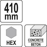 Острое зубило | для асфальта и бетона | 410 mm / HEX хвостовик