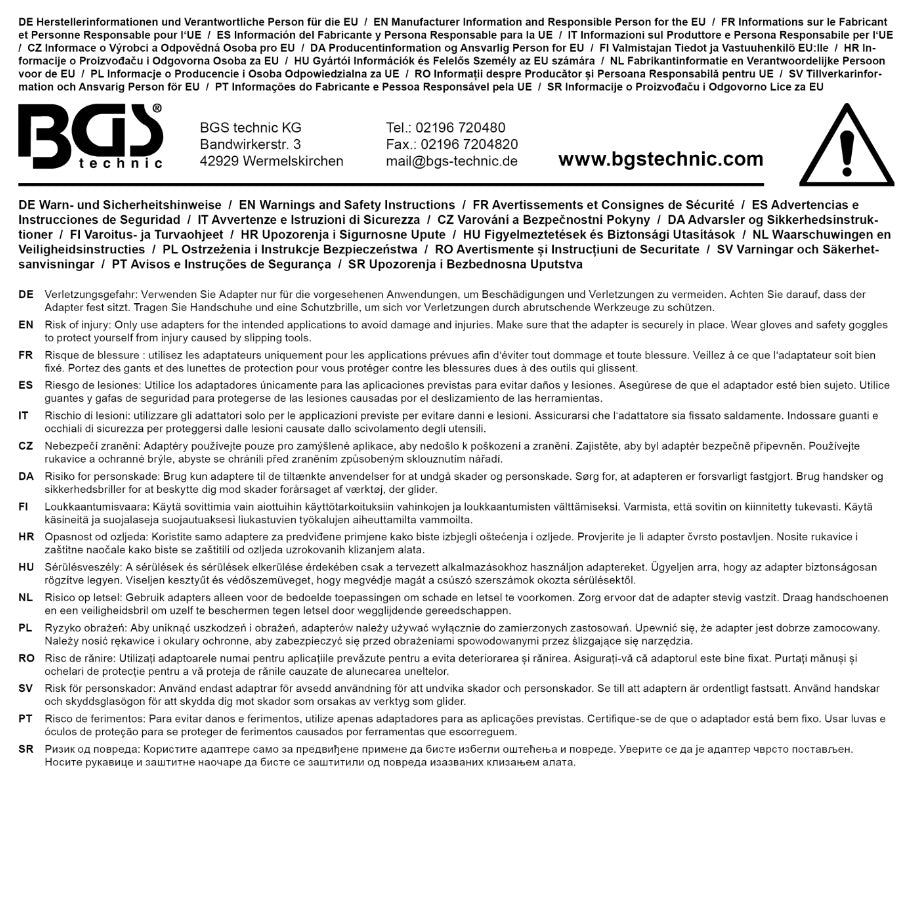 Smūginis adapteris | vidinis kvadratas 6.3 mm (1/4") - išorinis kvadratas 10 mm (3/8") (172)