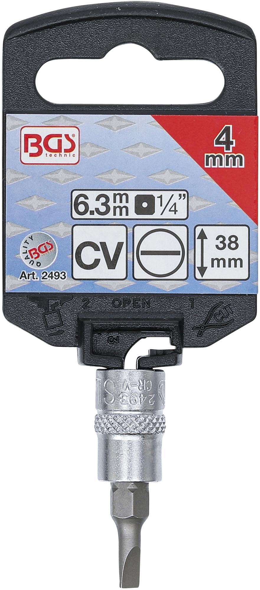Antgalis įpresuotas į galvutę | 6,3 mm (1/4") | plokščias SL 4 mm (2493)
