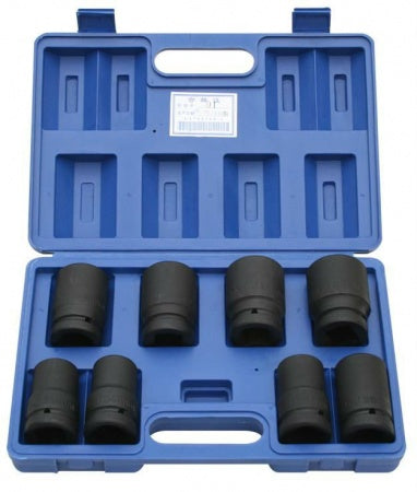 Ударные длинные головки 1", 8 шт., 21-41 mm